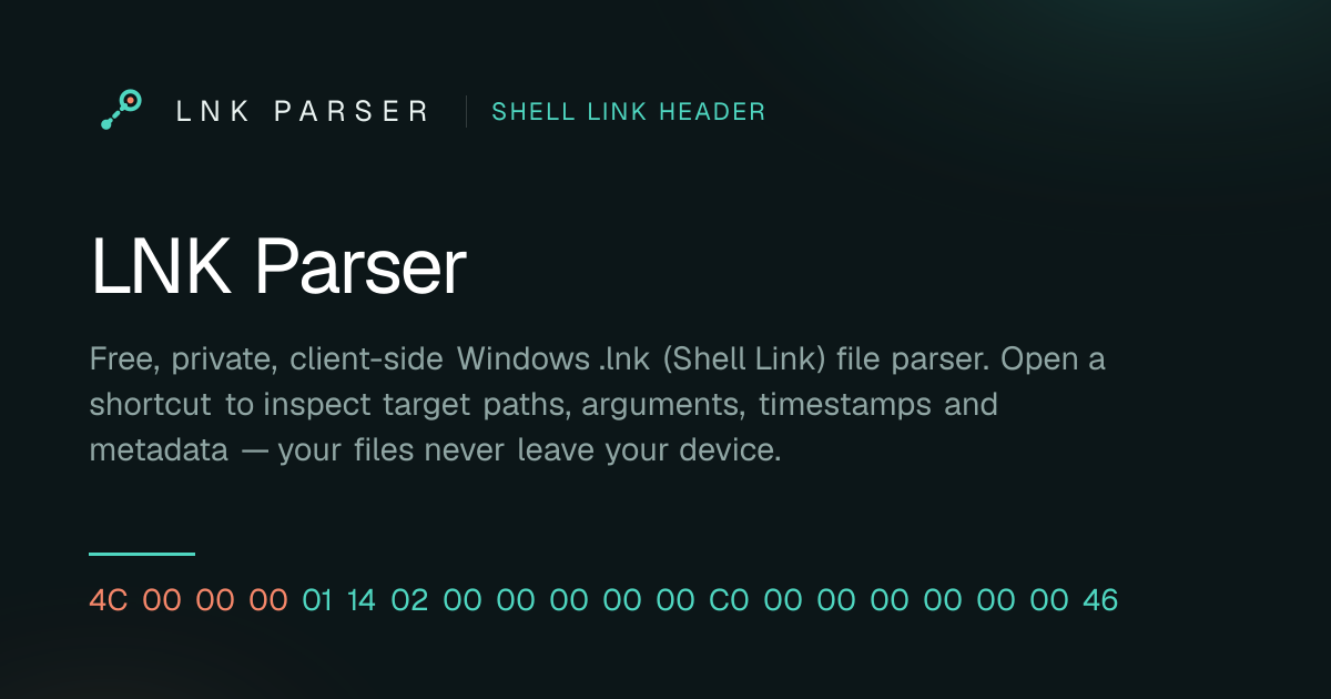 LNK Parser — Open & View Windows .lnk Files Online